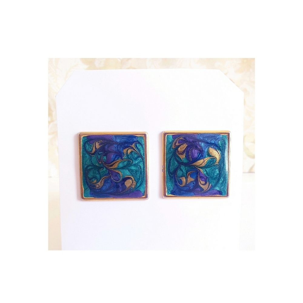 VINTAGE MARBLE SWIRL EARRINGS